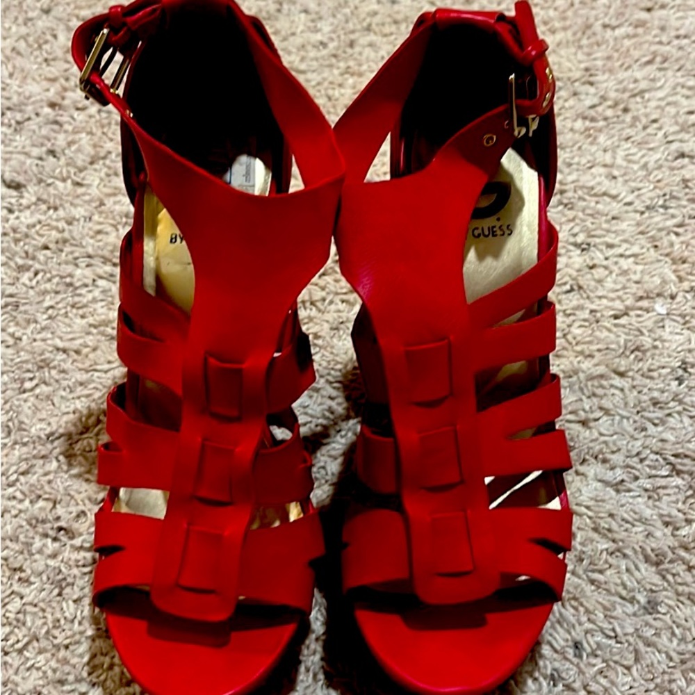 Beautiful Red Wedge Sandals G by Guess